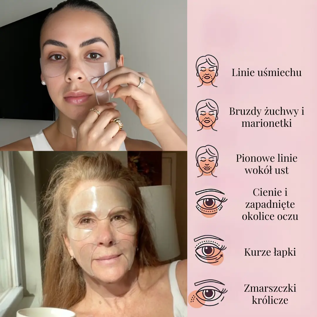 Zestaw Liftin - Plastry medyczne usuwające zmarszczki | Wielokrotnego użytku (5 szt.)